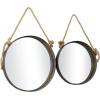 imageDeco 79 Metal Hanging Wall Mirror Set of 3 20quot 13quot 10quotW Dark GrayBrown