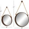 imageDeco 79 Metal Hanging Wall Mirror Set of 3 20quot 13quot 10quotW Dark GrayBrown