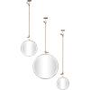 imageDeco 79 Metal Hanging Wall Mirror Set of 3 20quot 13quot 10quotW Dark GrayDark Gray
