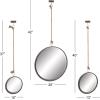 imageDeco 79 Metal Hanging Wall Mirror Set of 3 20quot 13quot 10quotW Dark GrayDark Gray