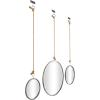 imageDeco 79 Metal Hanging Wall Mirror Set of 3 20quot 13quot 10quotW Dark GrayDark Gray