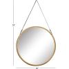 imageDeco 79 Metal Hanging Wall Mirror Set of 3 20quot 13quot 10quotW Dark GrayGold