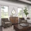 imageDeco 79 Metal Hanging Wall Mirror Set of 3 20quot 13quot 10quotW Dark GrayGold