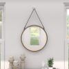 imageDeco 79 Metal Hanging Wall Mirror Set of 3 20quot 13quot 10quotW Dark GrayGold