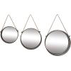 imageDeco 79 Metal Hanging Wall Mirror Set of 3 20quot 13quot 10quotW Dark GrayGrey