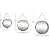 imageDeco 79 Metal Hanging Wall Mirror Set of 3 20quot 13quot 10quotW Dark GrayGrey