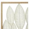 imageDeco 79 Metal Leaf Home Wall Decor Tall CutOut Wall Sculpture with Intricate Laser Cut Designs Wall Art 59quot x 1quot x 37quot BronzeWhite