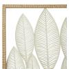 imageDeco 79 Metal Leaf Home Wall Decor Tall CutOut Wall Sculpture with Intricate Laser Cut Designs Wall Art 59quot x 1quot x 37quot BronzeWhite