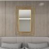 imageDeco 79 Metal Room Wall Mirror Entryway Mirror with Thin Metal Rectangle Frame Wall Mounted Mirror 31quot x 1quot x 47quot Gold