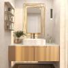 imageDeco 79 Metal Room Wall Mirror Entryway Mirror with Thin Metal Rectangle Frame Wall Mounted Mirror 31quot x 1quot x 47quot Gold