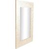 imageDeco 79 Mother of Pearl Shell Handmade Room Wall Mirror Mosaic Entryway Mirror with Blue Corners Wall Mounted Mirror 48quot x 1quot x 36quot Cream355L x 1W