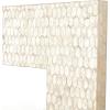 imageDeco 79 Mother of Pearl Shell Handmade Room Wall Mirror Mosaic Entryway Mirror with Blue Corners Wall Mounted Mirror 48quot x 1quot x 36quot Cream355L x 1W