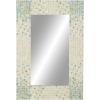 imageDeco 79 Mother of Pearl Shell Handmade Room Wall Mirror Mosaic Entryway Mirror with Blue Corners Wall Mounted Mirror 48quot x 1quot x 36quot Cream361L x 24W