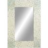 imageDeco 79 Mother of Pearl Shell Handmade Room Wall Mirror Mosaic Entryway Mirror with Blue Corners Wall Mounted Mirror 48quot x 1quot x 36quot Cream361L x 24W