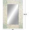 imageDeco 79 Mother of Pearl Shell Handmade Room Wall Mirror Mosaic Entryway Mirror with Blue Corners Wall Mounted Mirror 48quot x 1quot x 36quot Cream361L x 24W