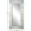imageDeco 79 Mother of Pearl Shell Handmade Room Wall Mirror Mosaic Entryway Mirror with Blue Corners Wall Mounted Mirror 48quot x 1quot x 36quot Cream36L x 70W
