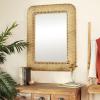 imageDeco 79 Rattan Room Wall Mirror Entryway Mirror Wall Mounted Mirror 32quot x 3quot x 40quot Brown