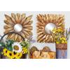 imageDeco 79 Rustic Metal Wall Mirror Wood Mirr Decor S9 W H60930 23quot by 23quot Gold