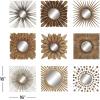 imageDeco 79 Rustic Metal Wall Mirror Wood Mirr Decor S9 W H60930 23quot by 23quot Gold