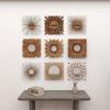 imageDeco 79 Rustic Metal Wall Mirror Wood Mirr Decor S9 W H60930 23quot by 23quot Gold