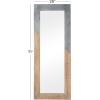 imageDeco 79 Wood Room Wall Mirror Entryway Mirror with Metal Detailing Wall Mounted Mirror 28quot x 2quot x 71quot Beige