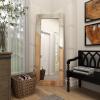 imageDeco 79 Wood Room Wall Mirror Entryway Mirror with Metal Detailing Wall Mounted Mirror 28quot x 2quot x 71quot Beige