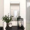 imageDeco 79 Wood Room Wall Mirror Oval Shaped Entryway Mirror with Thin Minimalistic Frame Wall Mounted Mirror 18quot x 1quot x 31quot BlackBlack