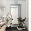 imageDeco 79 Wood Room Wall Mirror Oval Shaped Entryway Mirror with Thin Minimalistic Frame Wall Mounted Mirror 18quot x 1quot x 31quot BlackBlack