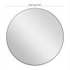 imageDeco 79 Wood Room Wall Mirror Oval Shaped Entryway Mirror with Thin Minimalistic Frame Wall Mounted Mirror 18quot x 1quot x 31quot BlackBlack