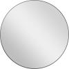 imageDeco 79 Wood Room Wall Mirror Oval Shaped Entryway Mirror with Thin Minimalistic Frame Wall Mounted Mirror 18quot x 1quot x 31quot BlackBlack