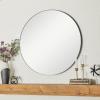 imageDeco 79 Wood Room Wall Mirror Oval Shaped Entryway Mirror with Thin Minimalistic Frame Wall Mounted Mirror 18quot x 1quot x 31quot BlackBlack