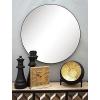 imageDeco 79 Wood Room Wall Mirror Oval Shaped Entryway Mirror with Thin Minimalistic Frame Wall Mounted Mirror 18quot x 1quot x 31quot BlackBlack