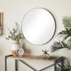 imageDeco 79 Wood Room Wall Mirror Oval Shaped Entryway Mirror with Thin Minimalistic Frame Wall Mounted Mirror 18quot x 1quot x 31quot BlackBlack
