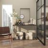 imageDeco 79 Wood Room Wall Mirror Oval Shaped Entryway Mirror with Thin Minimalistic Frame Wall Mounted Mirror 18quot x 1quot x 31quot BlackBlack