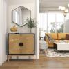 imageDeco 79 Wood Room Wall Mirror Oval Shaped Entryway Mirror with Thin Minimalistic Frame Wall Mounted Mirror 18quot x 1quot x 31quot BlackBlack