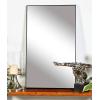 imageDeco 79 Wood Room Wall Mirror Oval Shaped Entryway Mirror with Thin Minimalistic Frame Wall Mounted Mirror 18quot x 1quot x 31quot BlackBlack