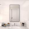imageDeco 79 Wood Room Wall Mirror Oval Shaped Entryway Mirror with Thin Minimalistic Frame Wall Mounted Mirror 18quot x 1quot x 31quot BlackBlack