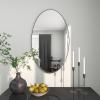 imageDeco 79 Wood Room Wall Mirror Oval Shaped Entryway Mirror with Thin Minimalistic Frame Wall Mounted Mirror 18quot x 1quot x 31quot BlackBlack