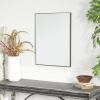 imageDeco 79 Wood Room Wall Mirror Oval Shaped Entryway Mirror with Thin Minimalistic Frame Wall Mounted Mirror 18quot x 1quot x 31quot BlackBlack