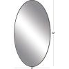 imageDeco 79 Wood Room Wall Mirror Oval Shaped Entryway Mirror with Thin Minimalistic Frame Wall Mounted Mirror 18quot x 1quot x 31quot BlackClear
