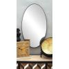 imageDeco 79 Wood Room Wall Mirror Oval Shaped Entryway Mirror with Thin Minimalistic Frame Wall Mounted Mirror 18quot x 1quot x 31quot BlackClear