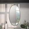 imageDeco 79 Wood Room Wall Mirror Oval Shaped Entryway Mirror with Thin Minimalistic Frame Wall Mounted Mirror 18quot x 1quot x 31quot BlackClear
