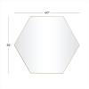 imageDeco 79 Wood Room Wall Mirror Oval Shaped Entryway Mirror with Thin Minimalistic Frame Wall Mounted Mirror 18quot x 1quot x 31quot BlackGold