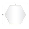 imageDeco 79 Wood Room Wall Mirror Oval Shaped Entryway Mirror with Thin Minimalistic Frame Wall Mounted Mirror 18quot x 1quot x 31quot BlackGold