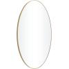 imageDeco 79 Wood Room Wall Mirror Oval Shaped Entryway Mirror with Thin Minimalistic Frame Wall Mounted Mirror 18quot x 1quot x 31quot BlackGold