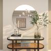 imageDeco 79 Wood Room Wall Mirror Oval Shaped Entryway Mirror with Thin Minimalistic Frame Wall Mounted Mirror 18quot x 1quot x 31quot BlackGold