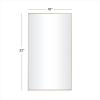 imageDeco 79 Wood Room Wall Mirror Oval Shaped Entryway Mirror with Thin Minimalistic Frame Wall Mounted Mirror 18quot x 1quot x 31quot BlackGold