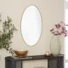 imageDeco 79 Wood Room Wall Mirror Oval Shaped Entryway Mirror with Thin Minimalistic Frame Wall Mounted Mirror 18quot x 1quot x 31quot BlackGold