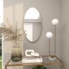 imageDeco 79 Wood Room Wall Mirror Oval Shaped Entryway Mirror with Thin Minimalistic Frame Wall Mounted Mirror 18quot x 1quot x 31quot BlackGold