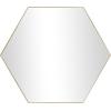 imageDeco 79 Wood Room Wall Mirror Oval Shaped Entryway Mirror with Thin Minimalistic Frame Wall Mounted Mirror 18quot x 1quot x 31quot BlackGold
